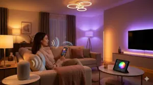 sistem iluminat inteligent smart home control aplicatie telefon