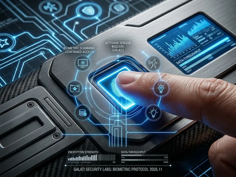 Deblocare yală inteligentă prin scanare amprentă.