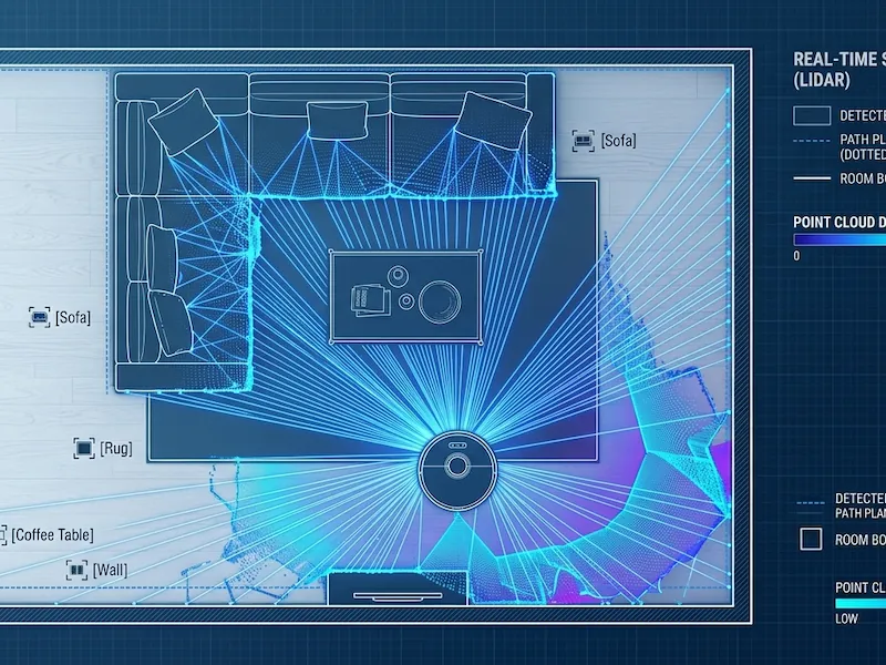 Diagramă navigație laser aspiratoare robot.