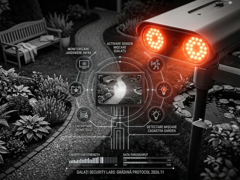 Vizualizare night vision cameră supraveghere smart.