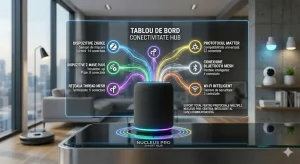 Hub smart home profesional cu suport pentru multiple protocoale de comunicare.
