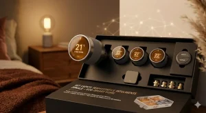 Set de capete termostatice inteligente pentru controlul temperaturii pe camere.